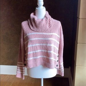moral fiber pink and white stripe sweater